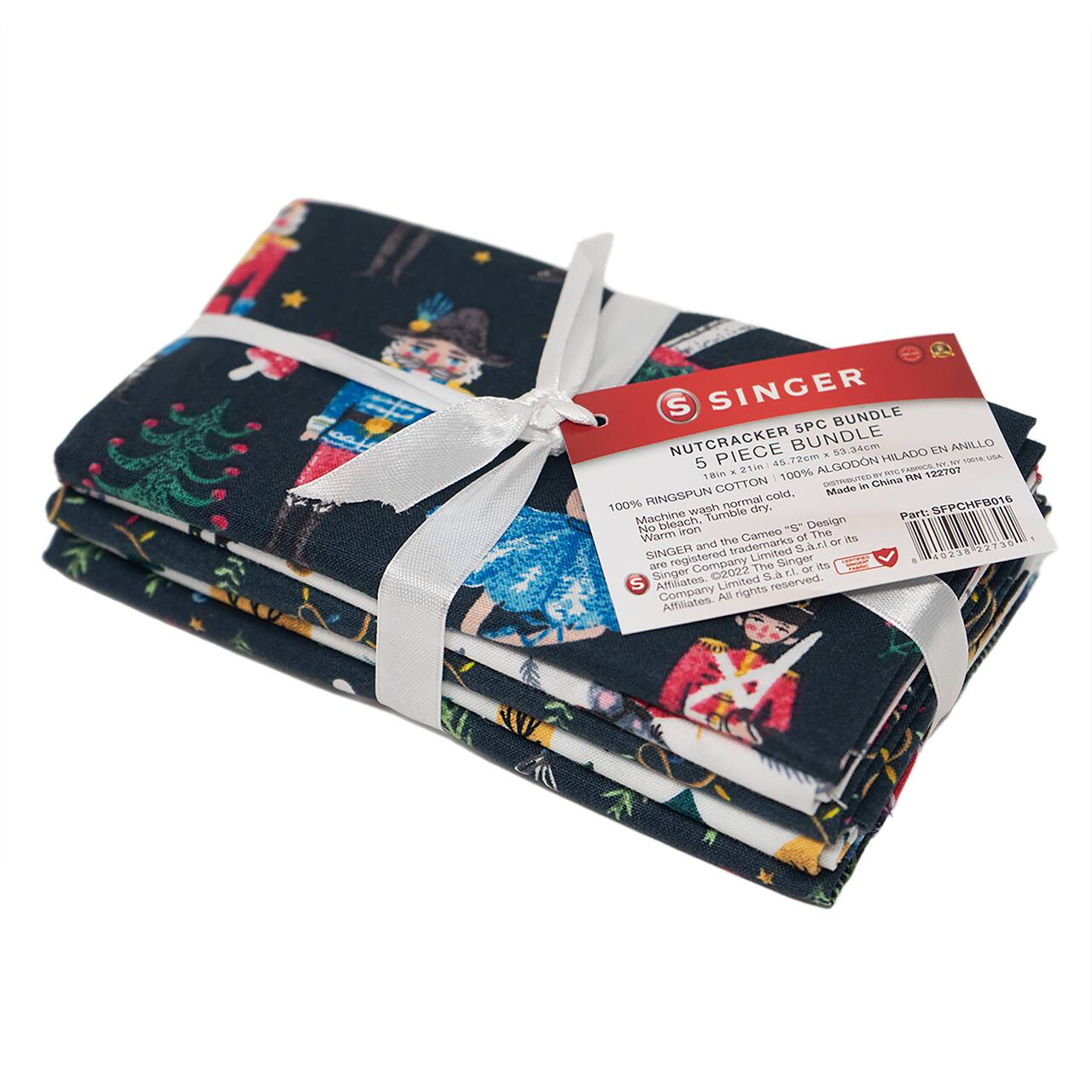 SINGER Christmas Nutcracker Cotton Fabric Fat Quarter Bundle